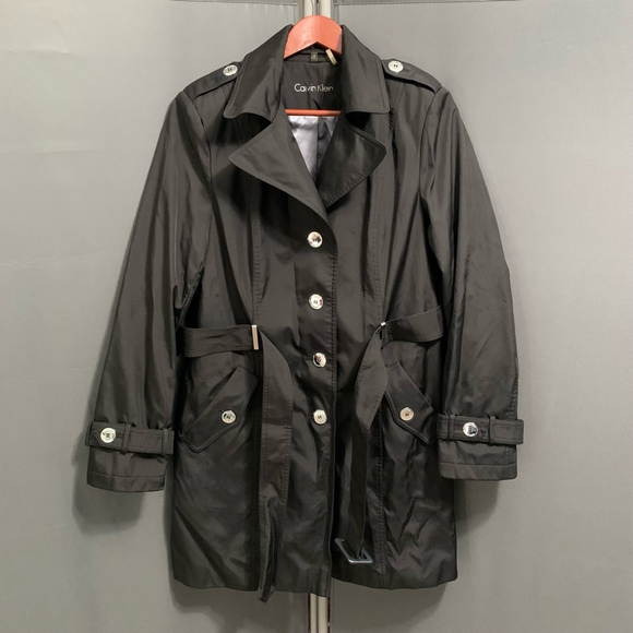 Calvin Klein Jackets & Blazers - B02-Women's Calvin Klein Trench Coat, Size s Black